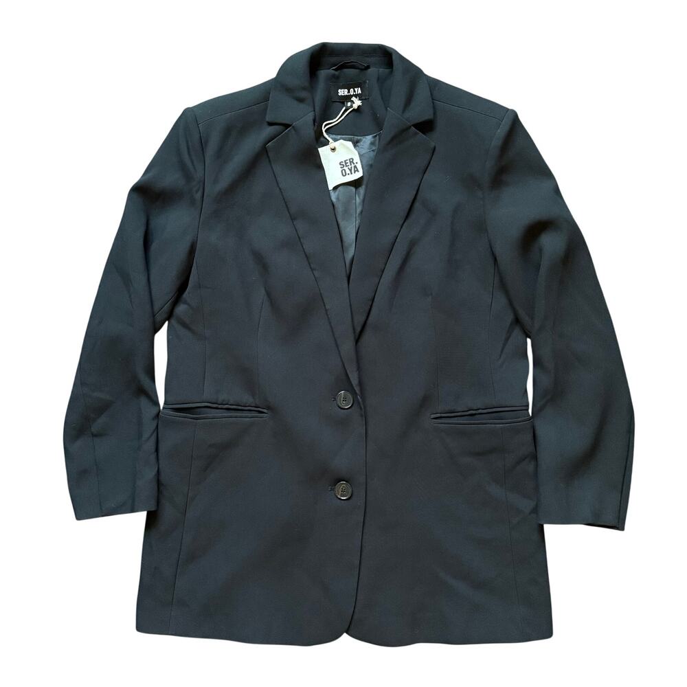 SER.O.YA Seroya 'Raven' Oversized Black Blazer Coat Jacket Size S